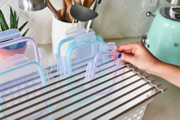 Dollar Store Cooling Rack and Plastic Bin