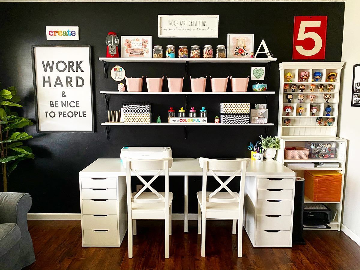 Craft Desk with Drawers