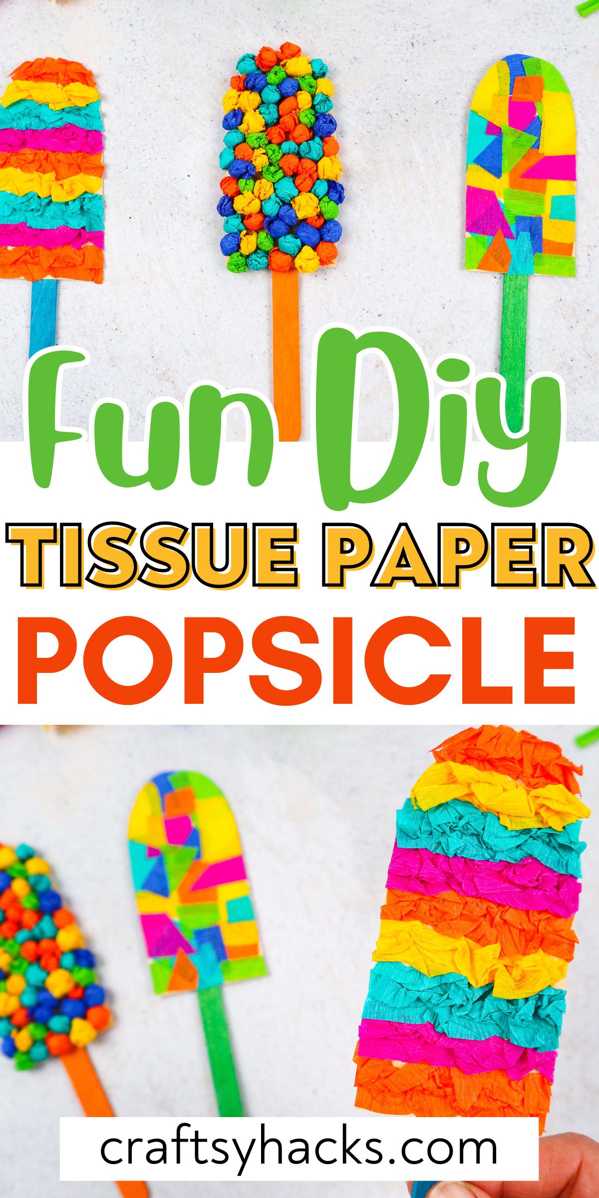 tissue paper popsicles