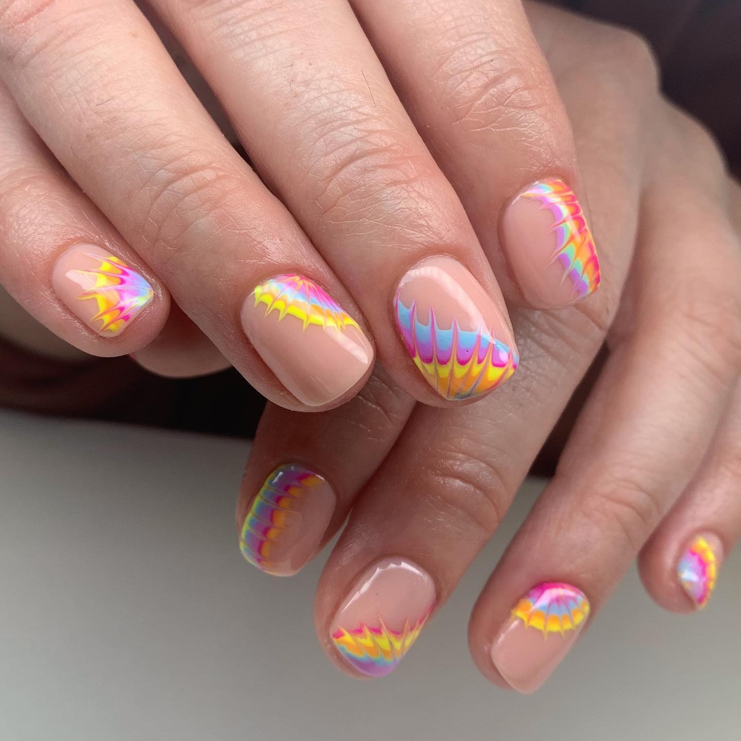 tie dye nails