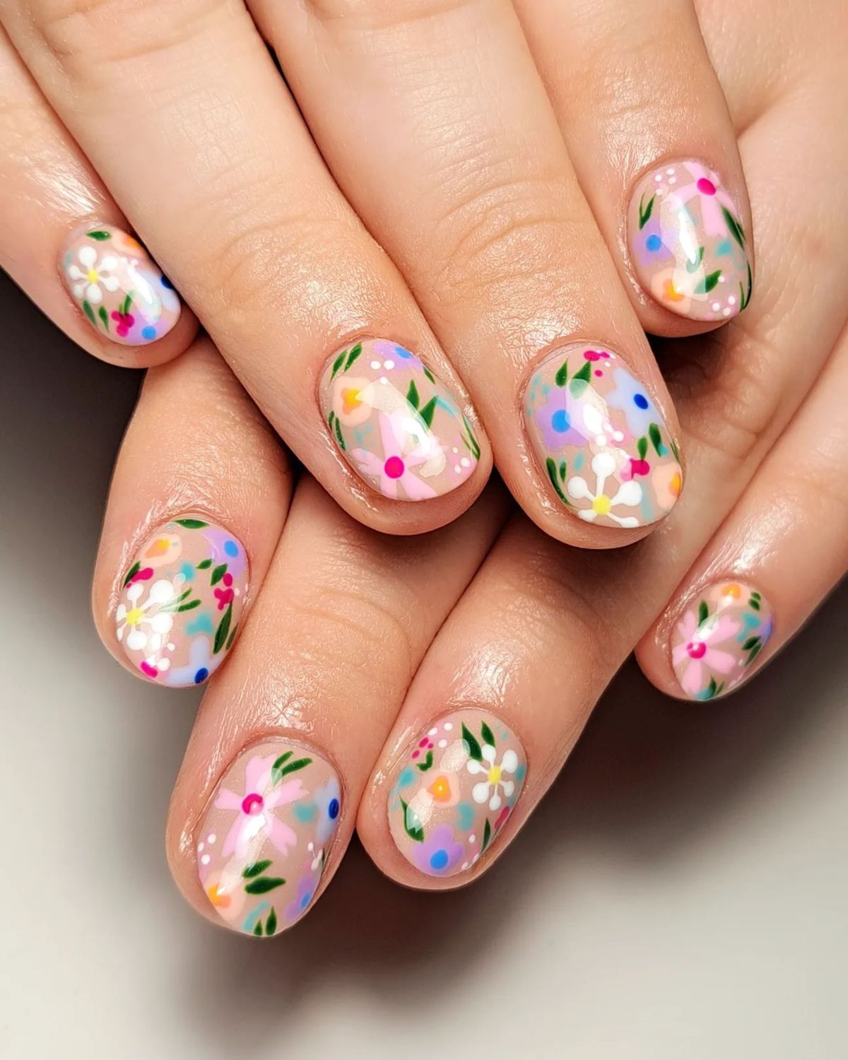 floral nails