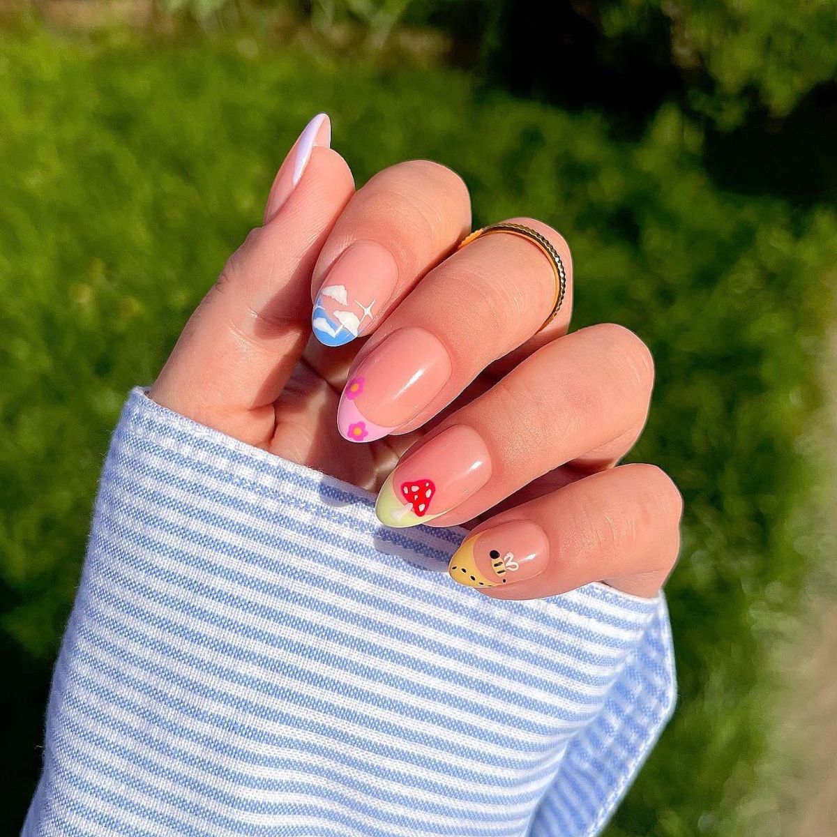 mix and match french nails