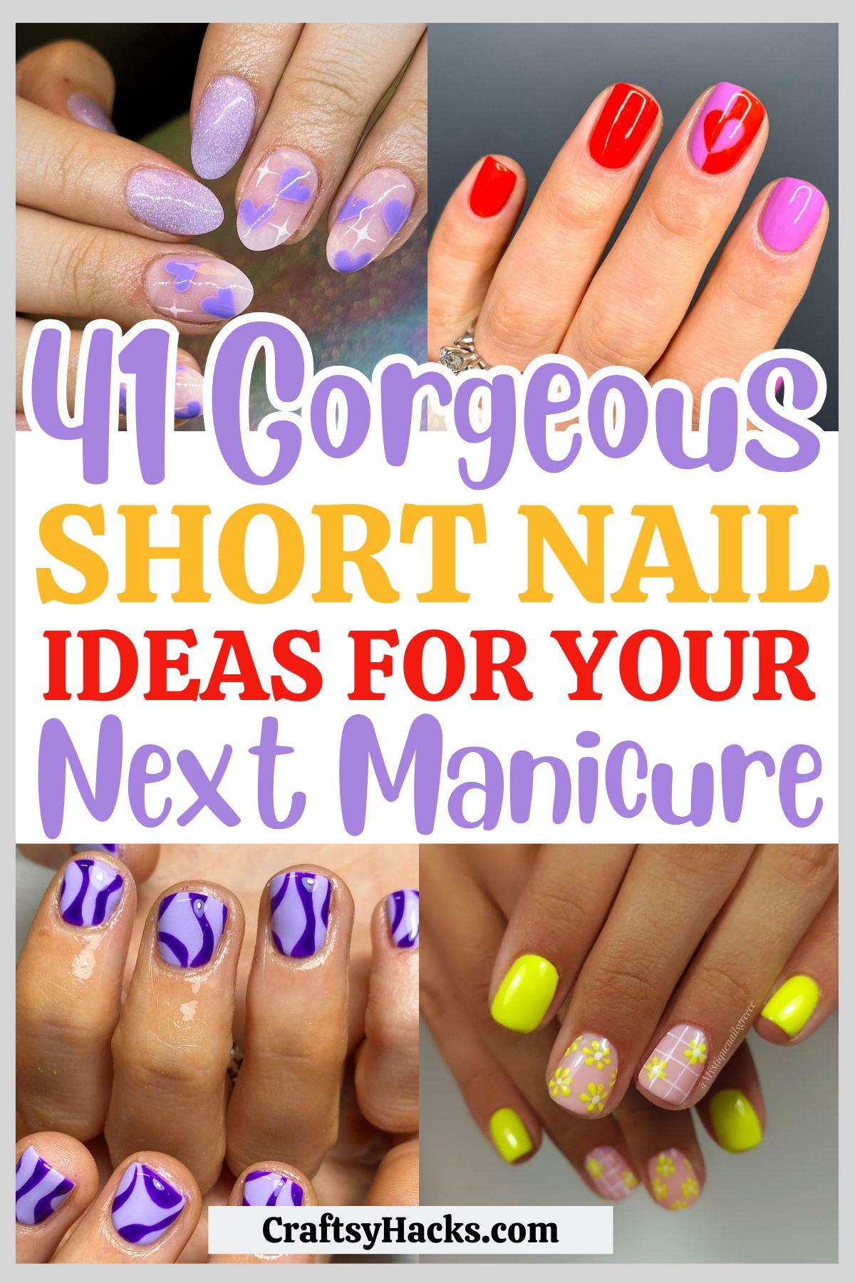 41 Cutest Short Nail Design Ideas Craftsy Hacks