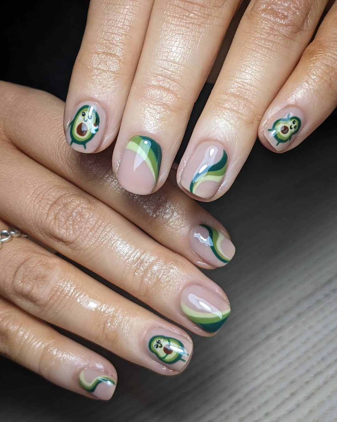 cute avocado nails