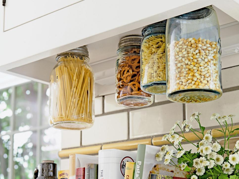 1. Hanging Glass Jars