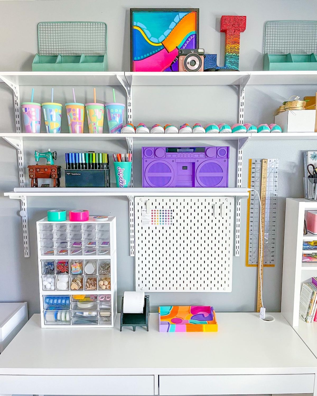 10. IKEA BURHULT/SIBBHULT Wall Shelf Combination