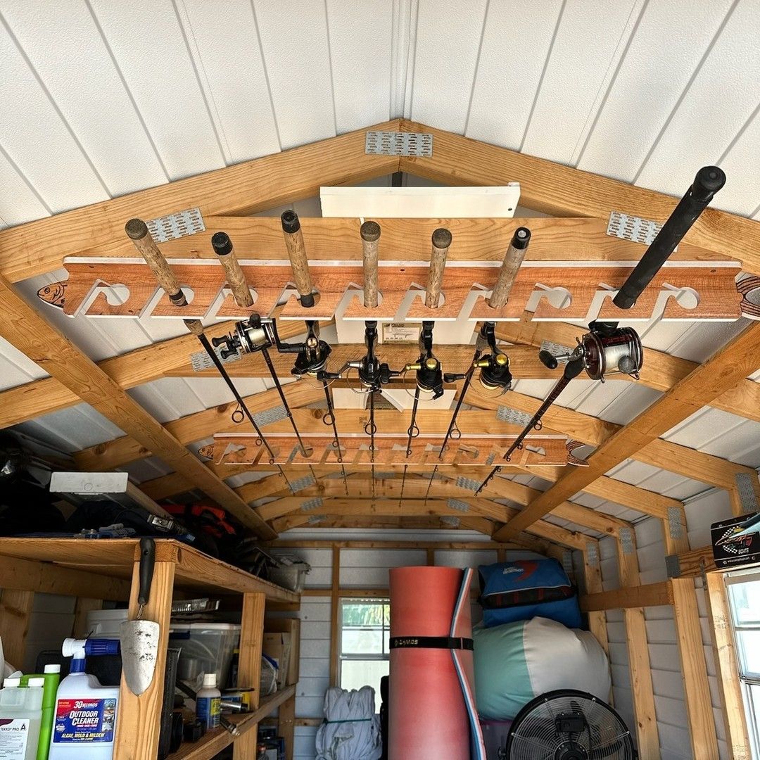 11. Ceiling Fishing Rod Storage