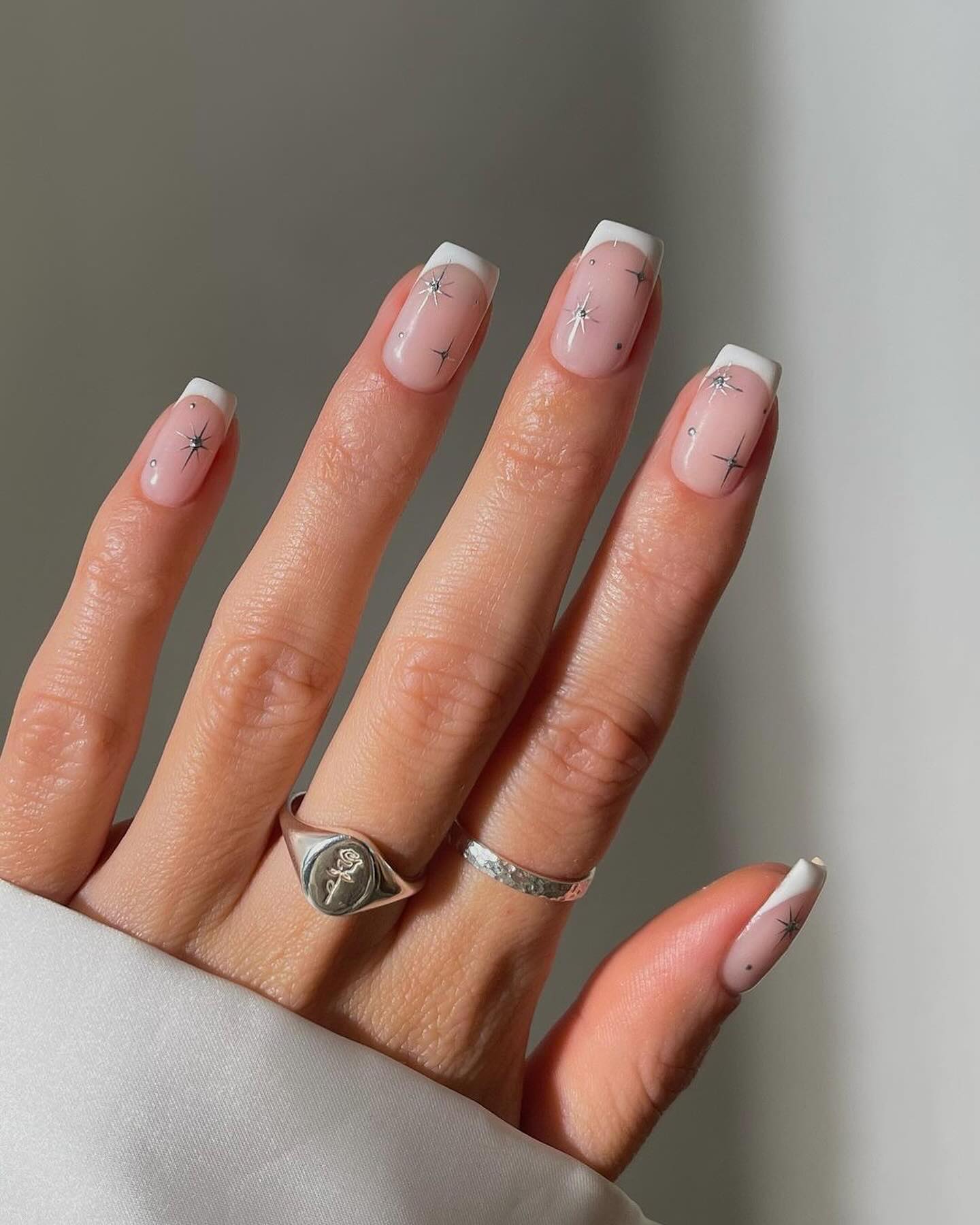 11. Firework French Manicure