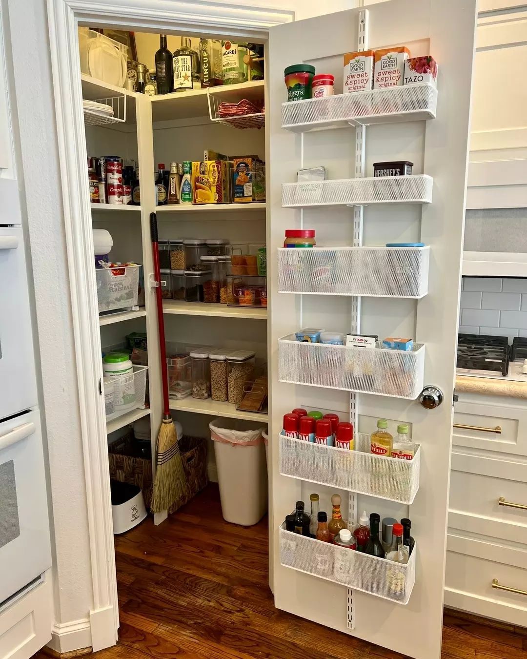 11. Pantry Door Organizer with Baskets