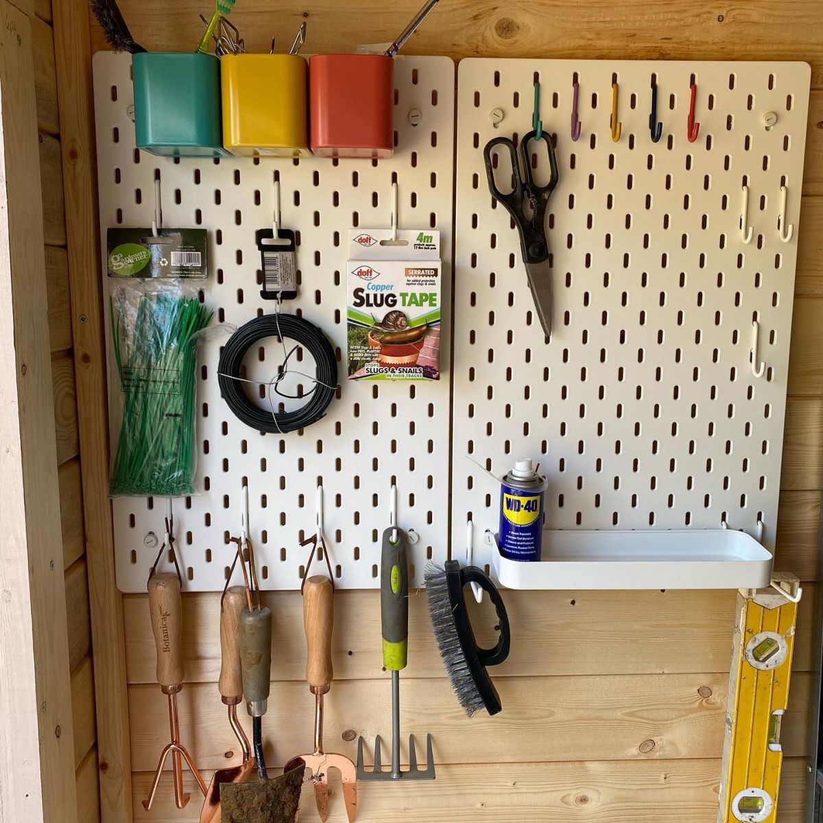13. Pegboard Shed Organization