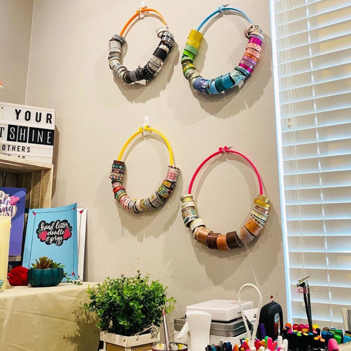 19. Washi Tape Embroidery Hoops