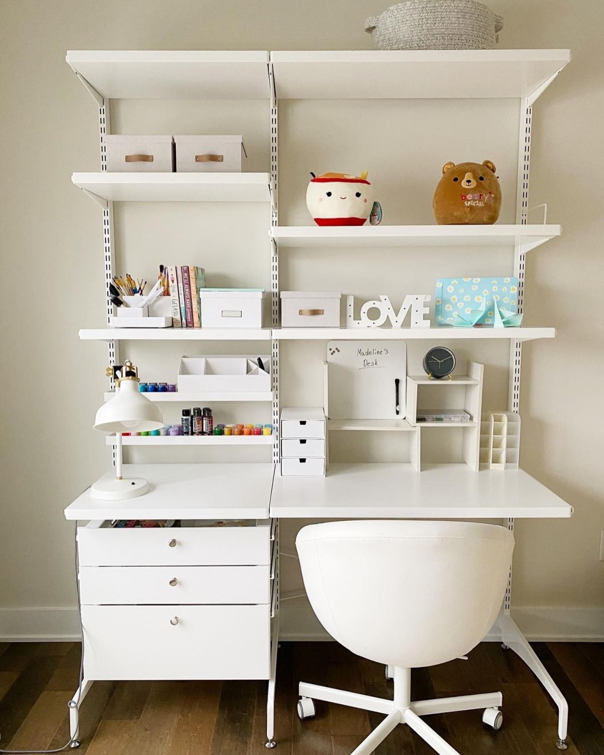 2. Work Desk & Shelves