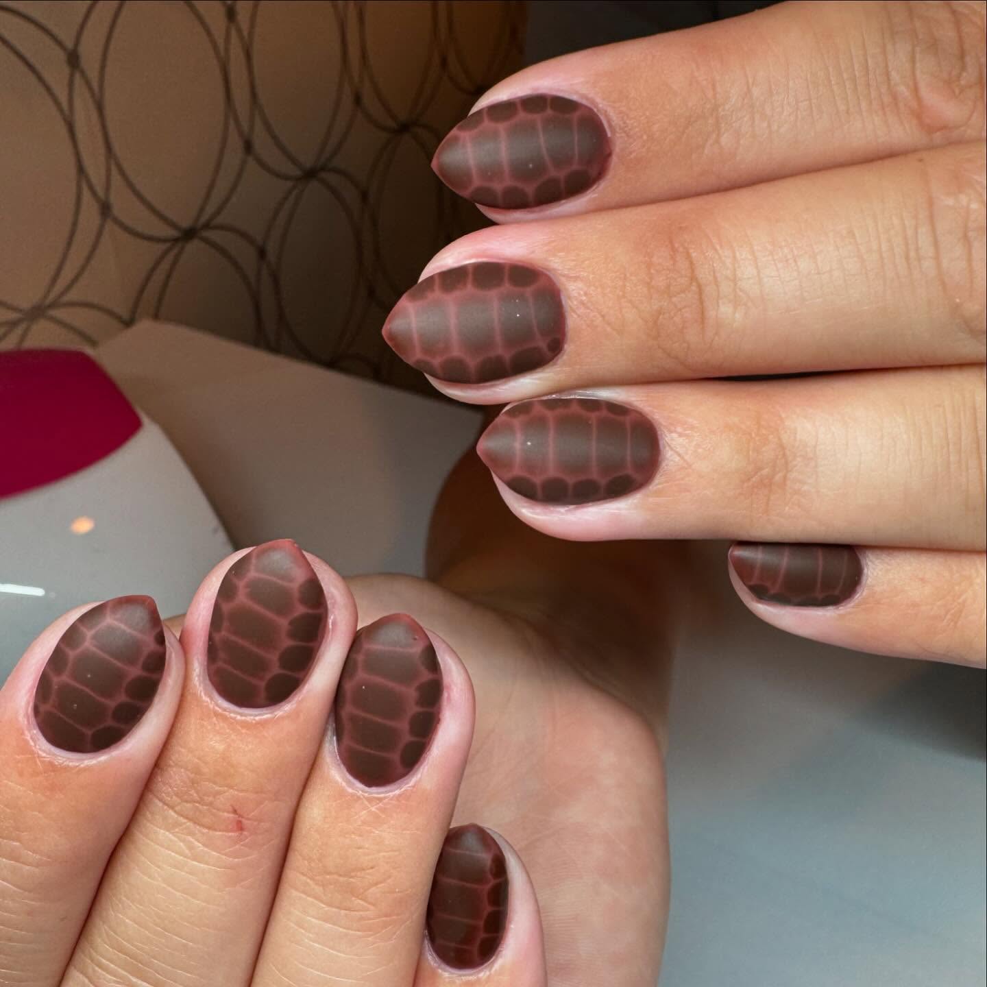 20. Chocolate Snake Nails