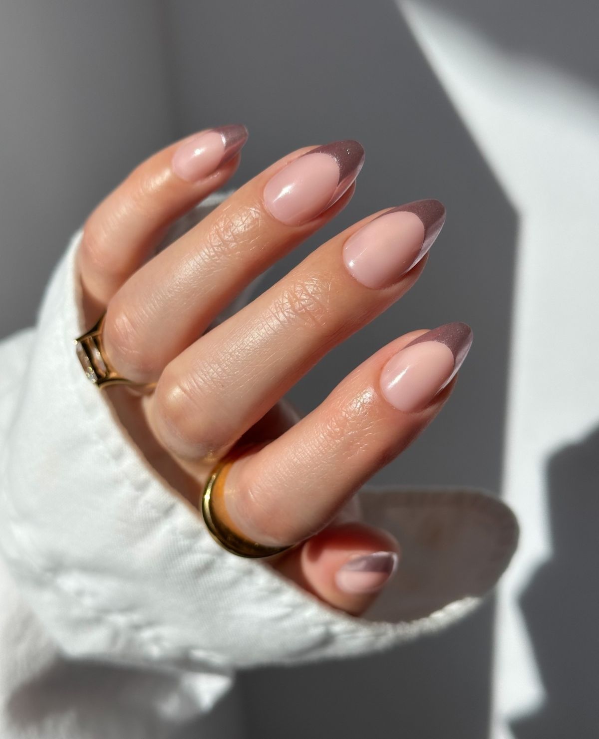 24. Nude and Brown Tips