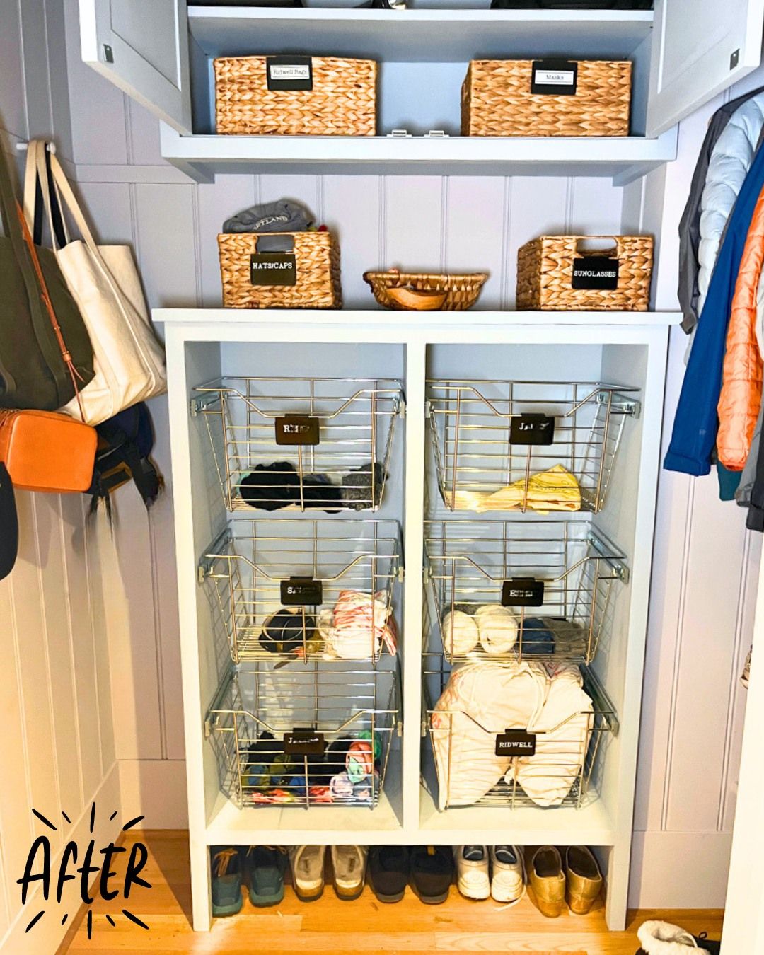24. Sliding Wire Basket Organizer