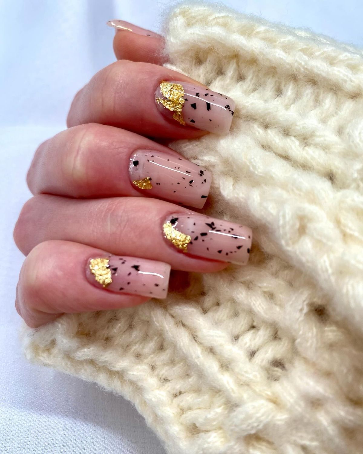 25. Glamorous Nude Nails