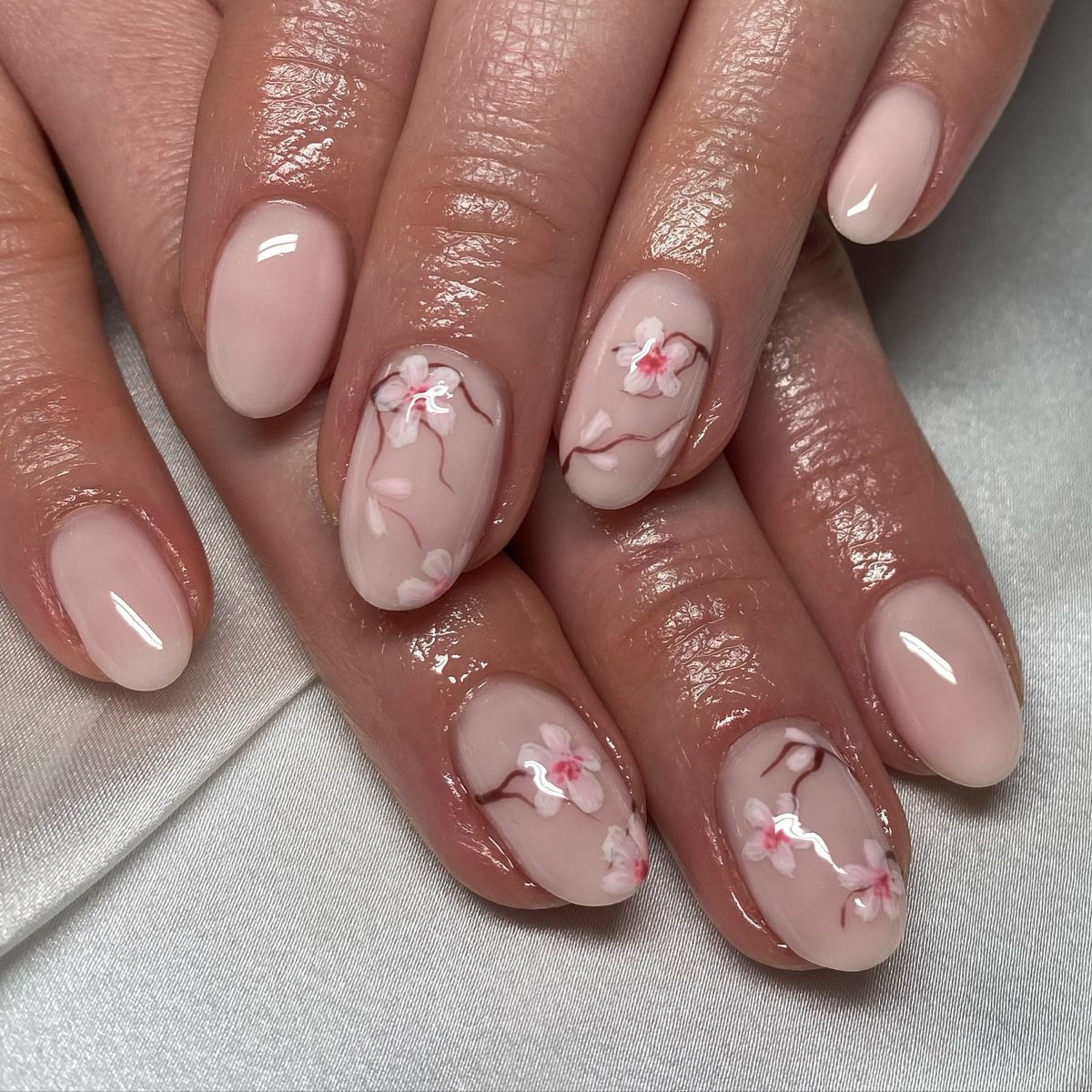 Japanese Cherry Blossom nails