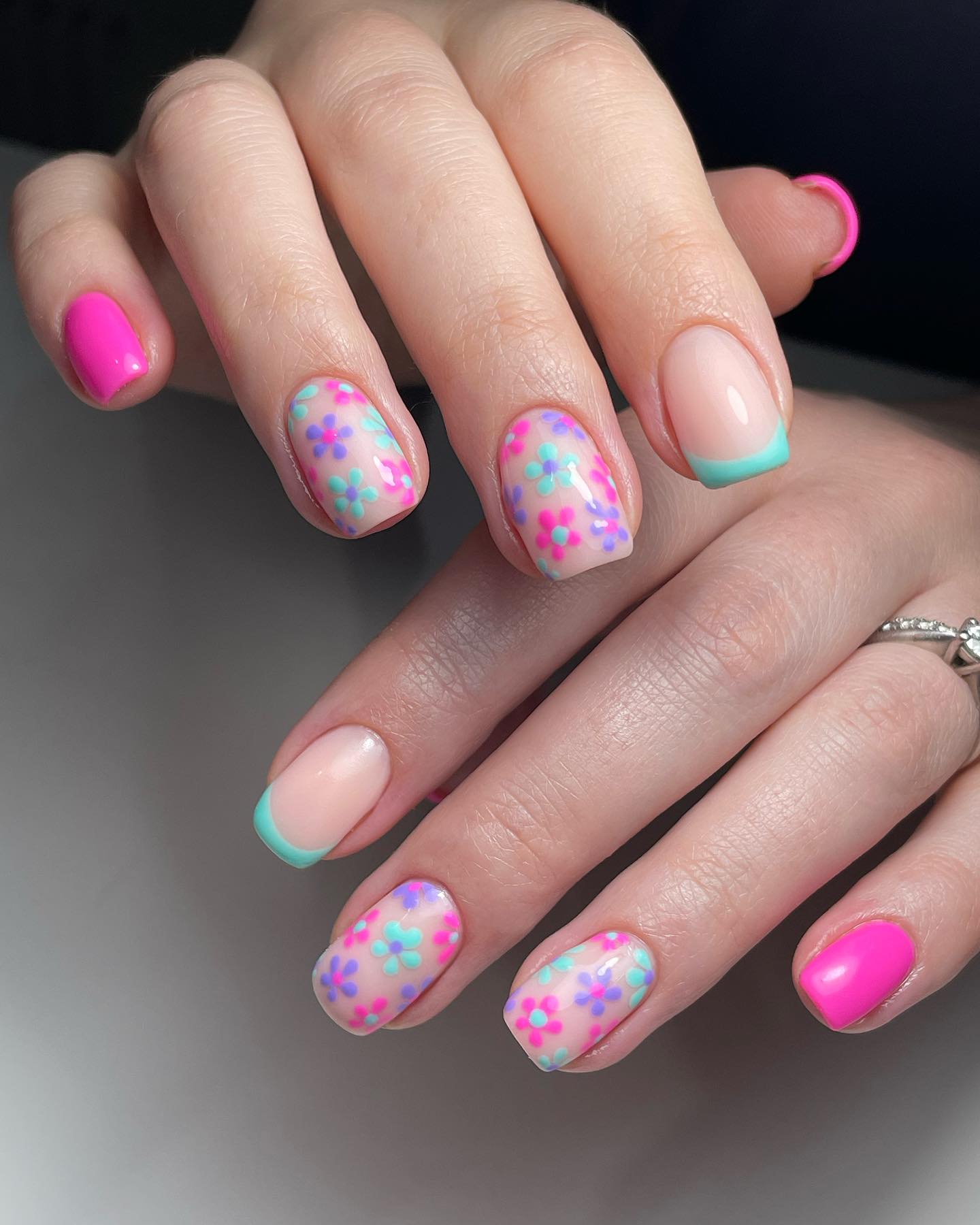 fun floral nails