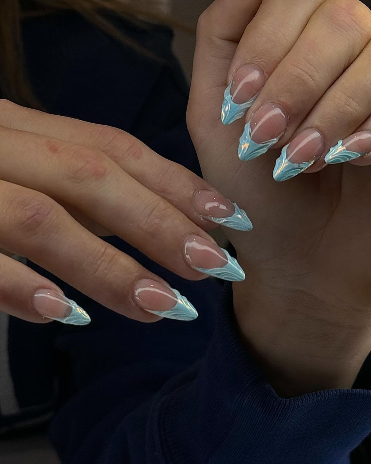 32. Ice Blue French Tip