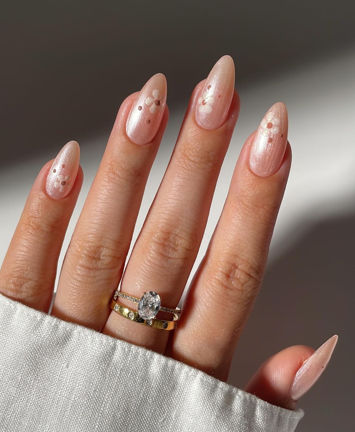 37. Elegant Floral Nails