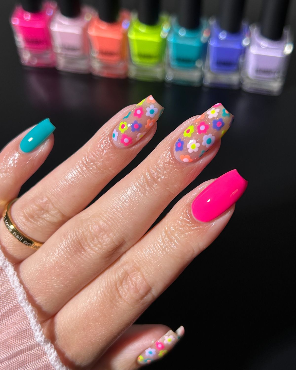 Funky Floral nails