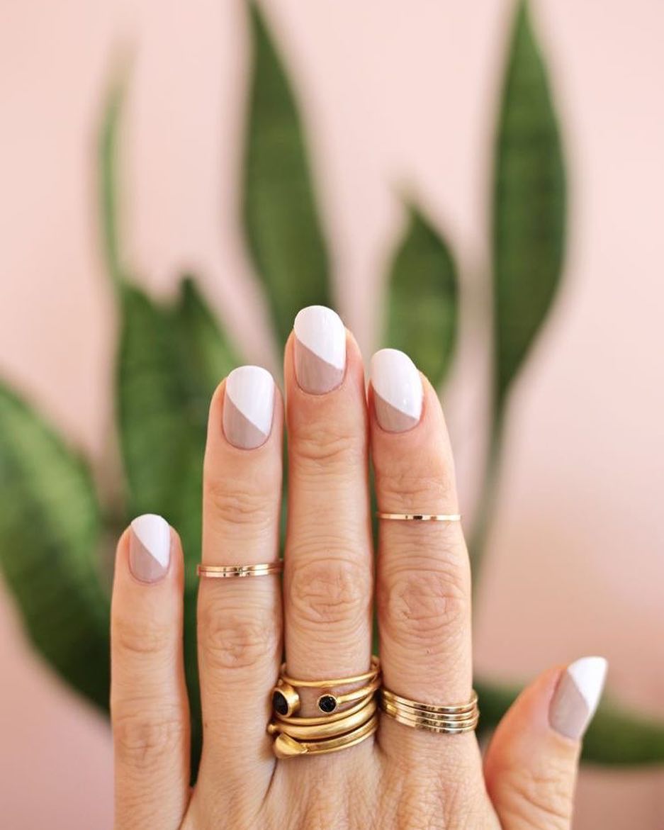 6. Minimalist Nails with Two Shades