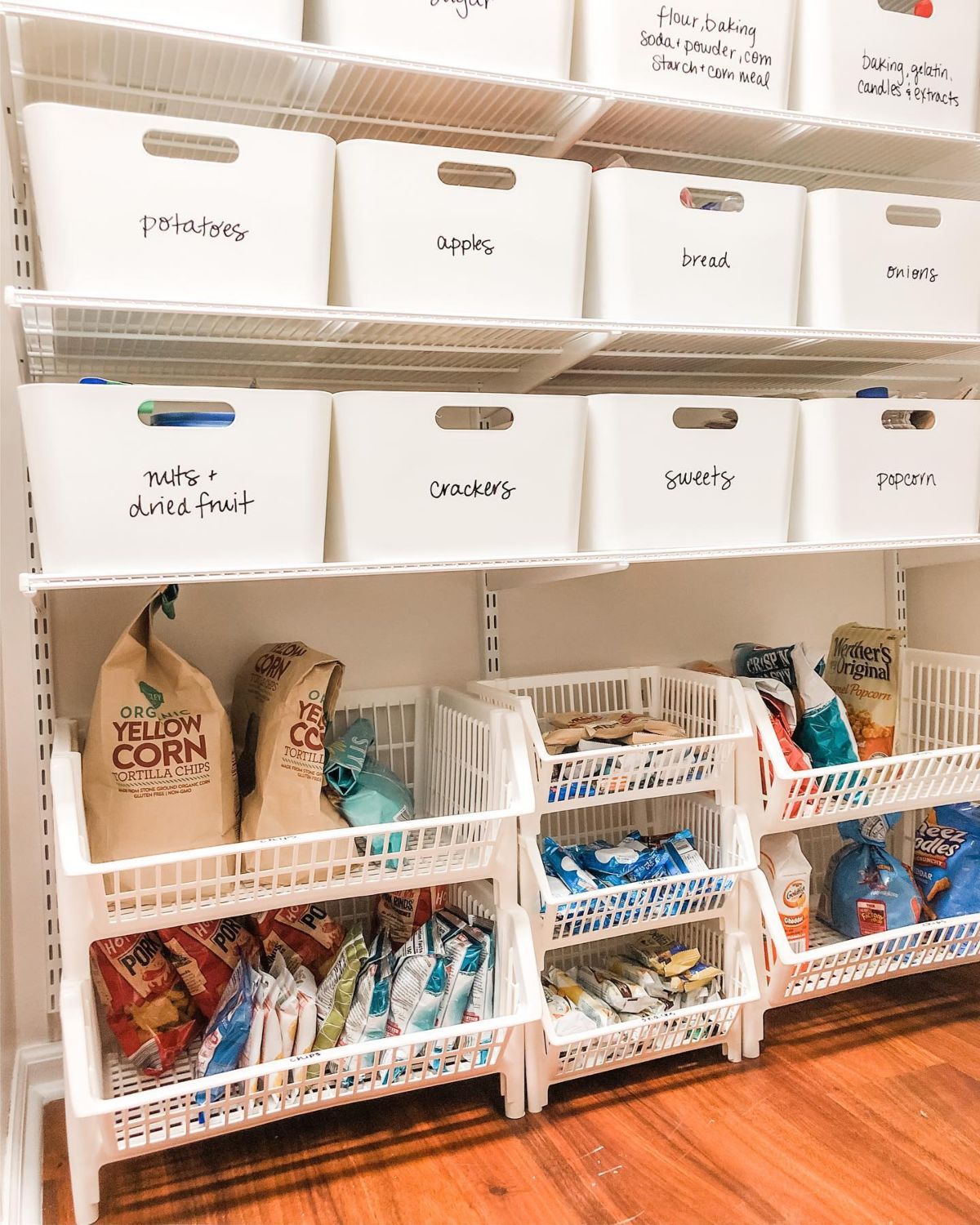 8. Labeled Plastic Bins