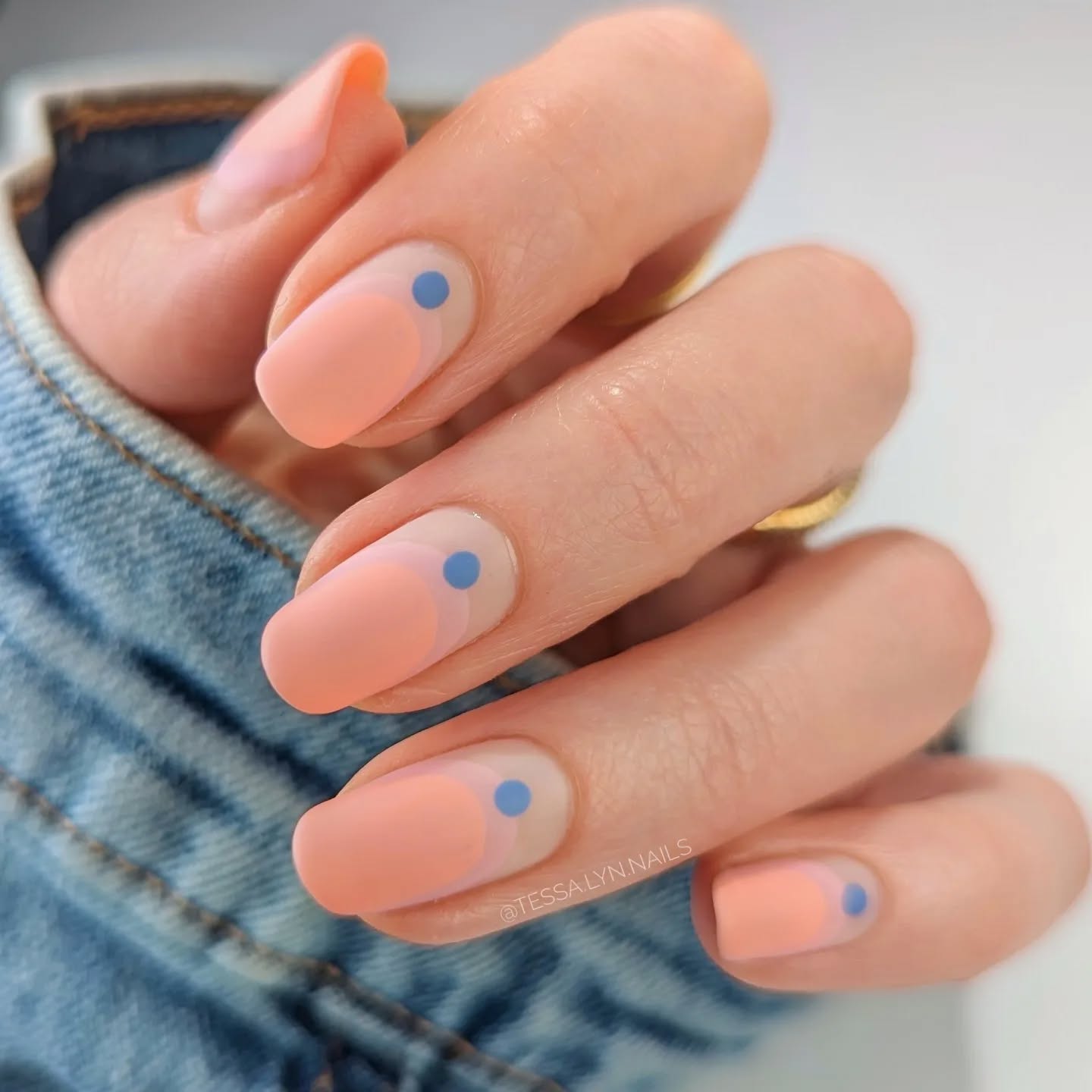 8. Minimalist Natural with Blue Dots