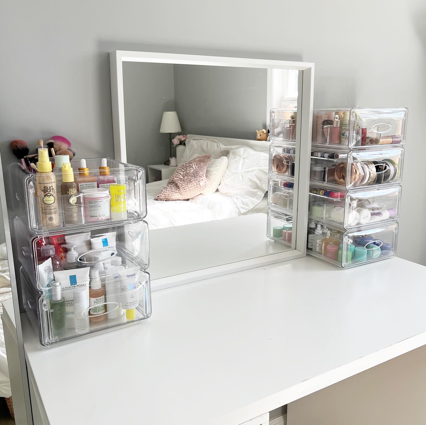 stacked acrylic organizers