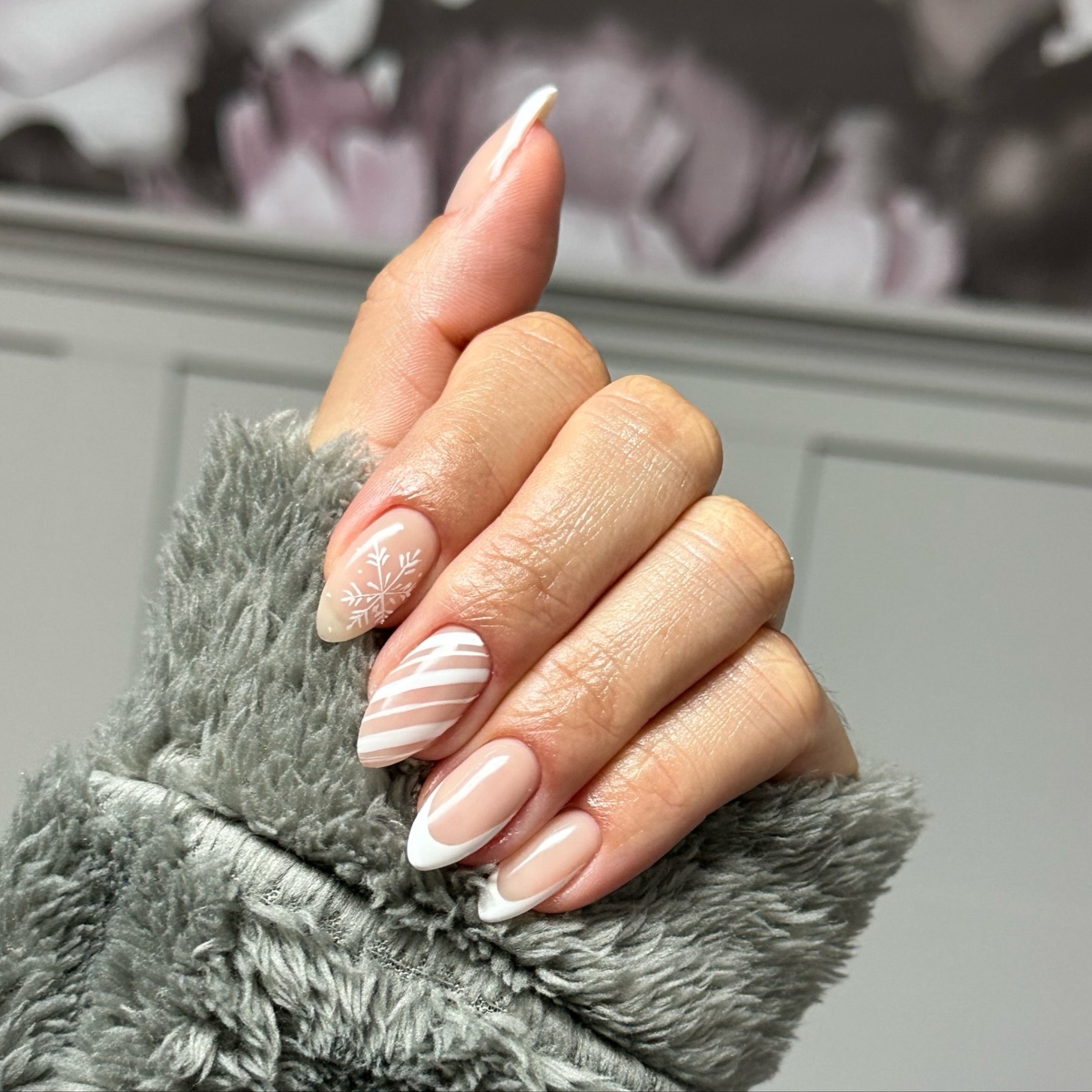 2. Neutral Pink with White Accents
