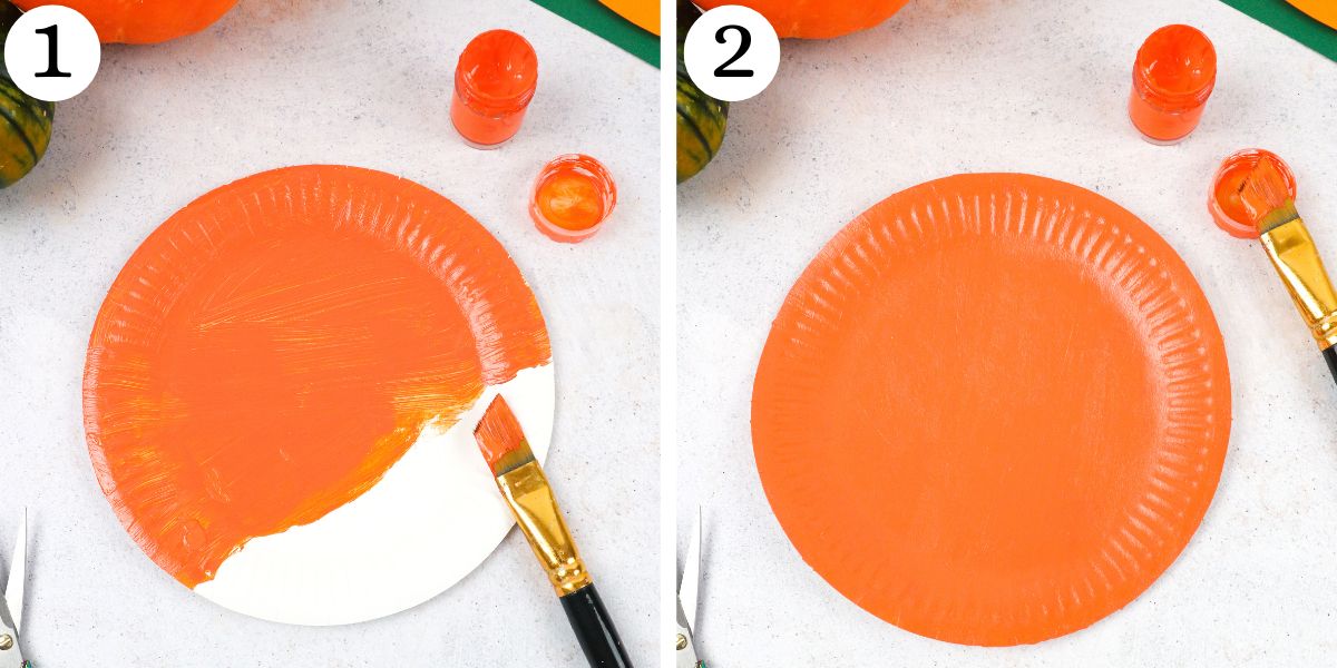 Paper Plate Pumpkin Instructions 1-2