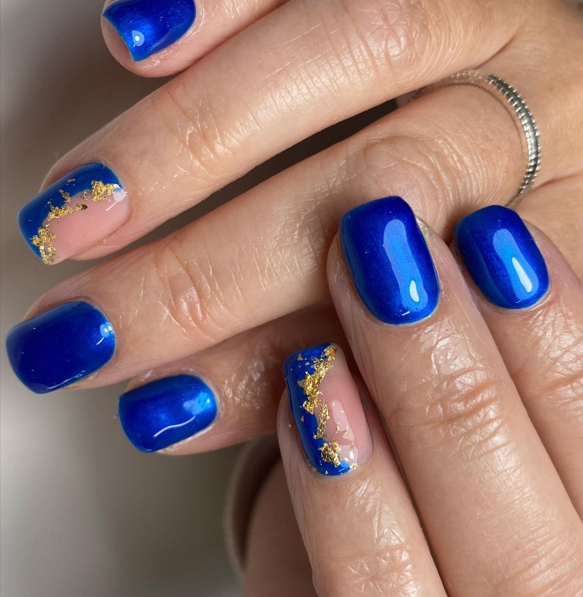 34. Blue with Gold Leaf Details
