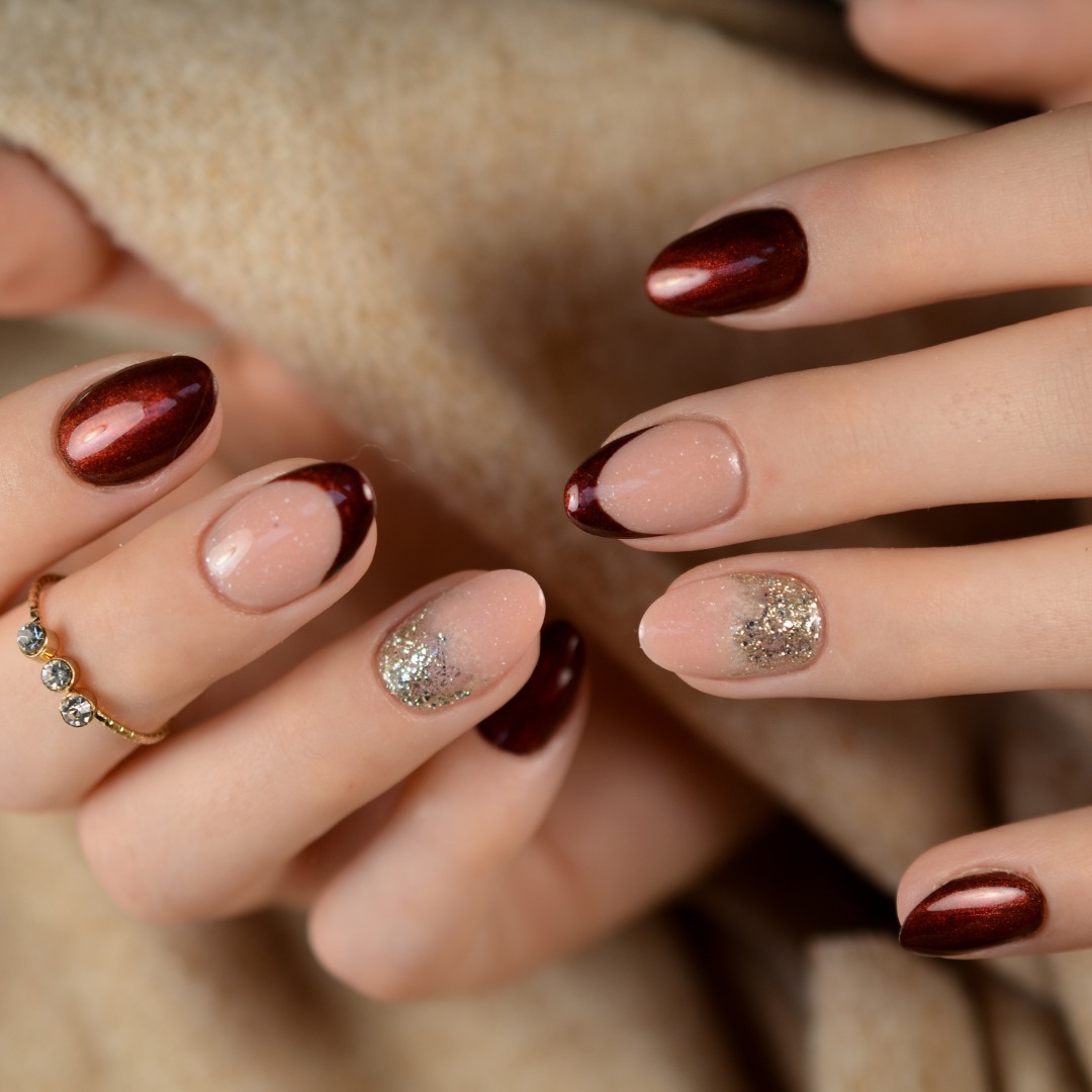 38. Elegant Red and Sparkly Silver
