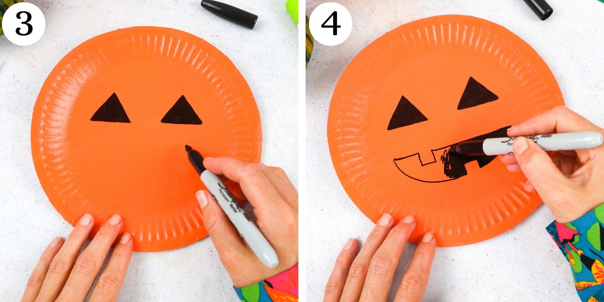 Paper Plate Pumpkin Instructions 3-4
