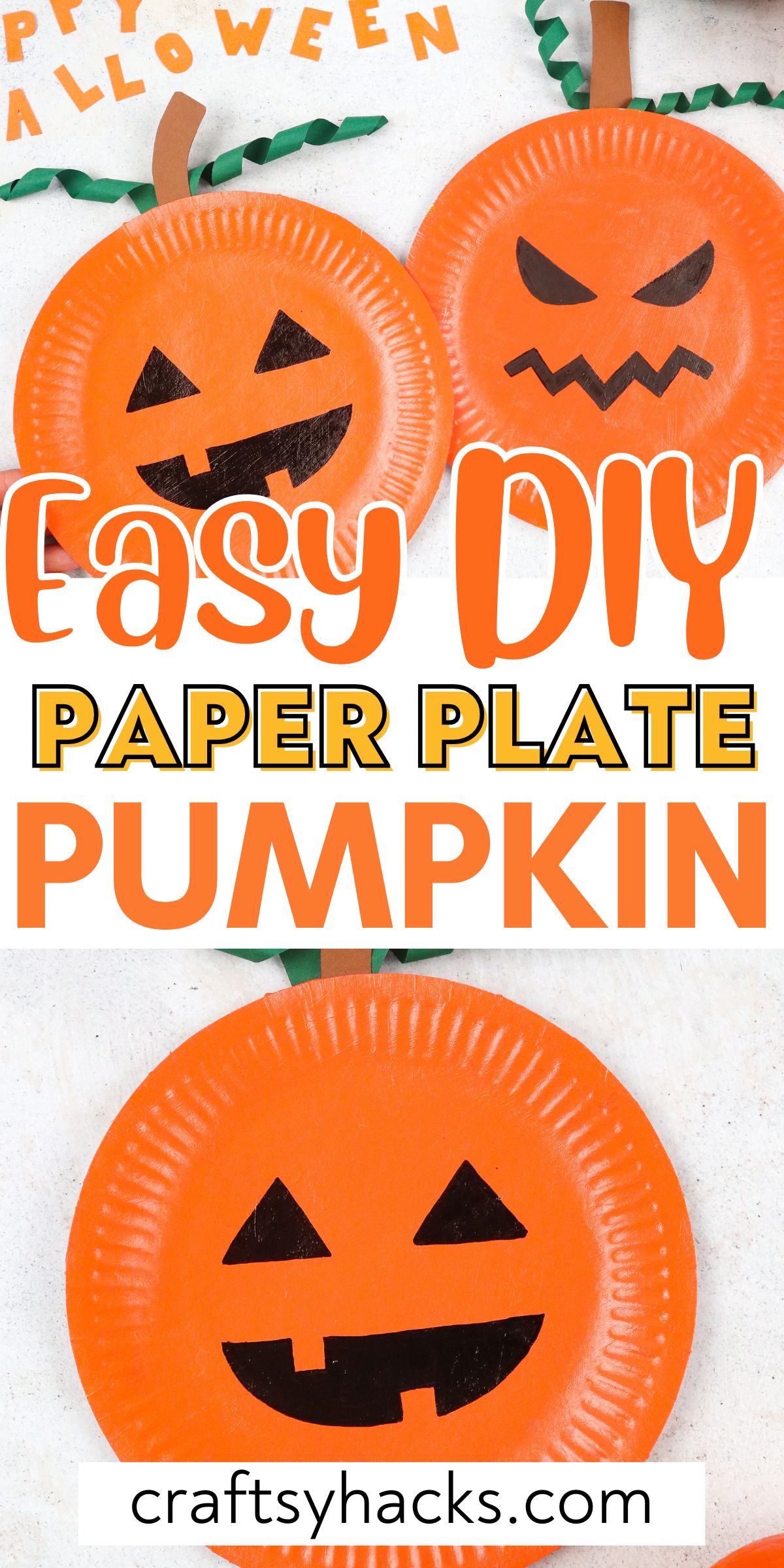 paper plate pumpkin craft