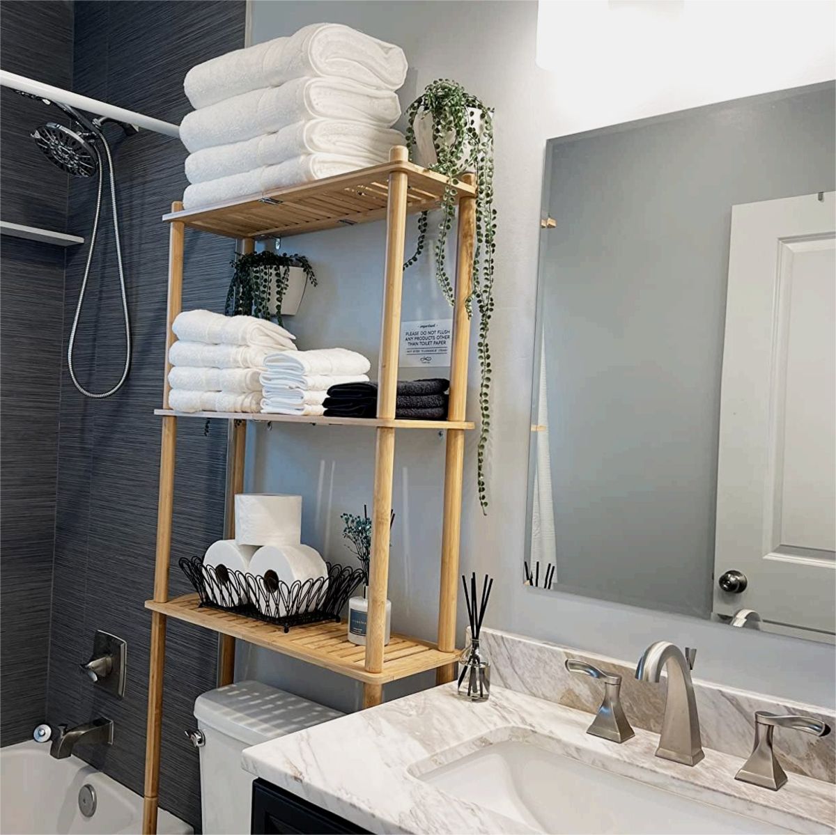12. Towel Storage Shelves