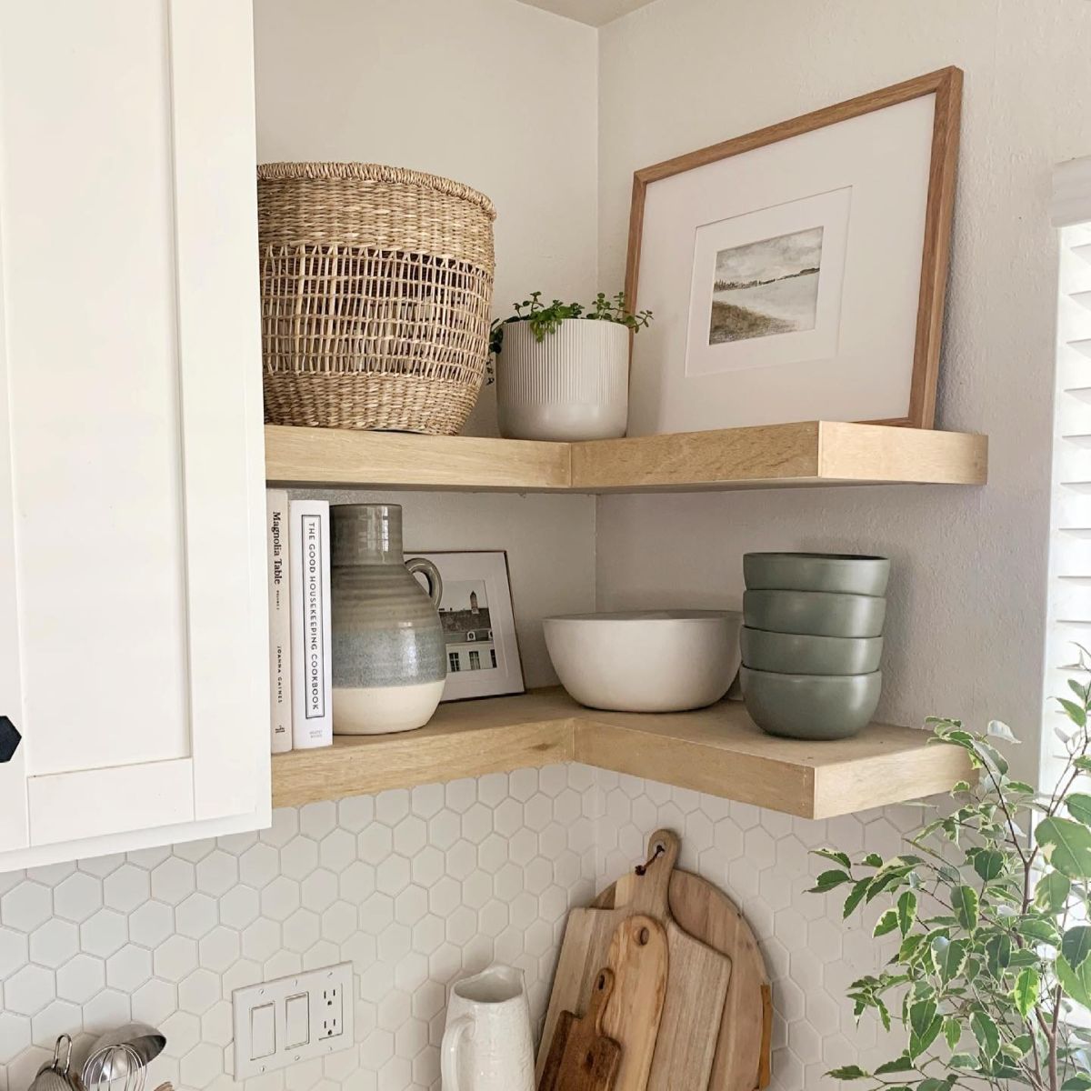 13. Open Kitchen Shelves
