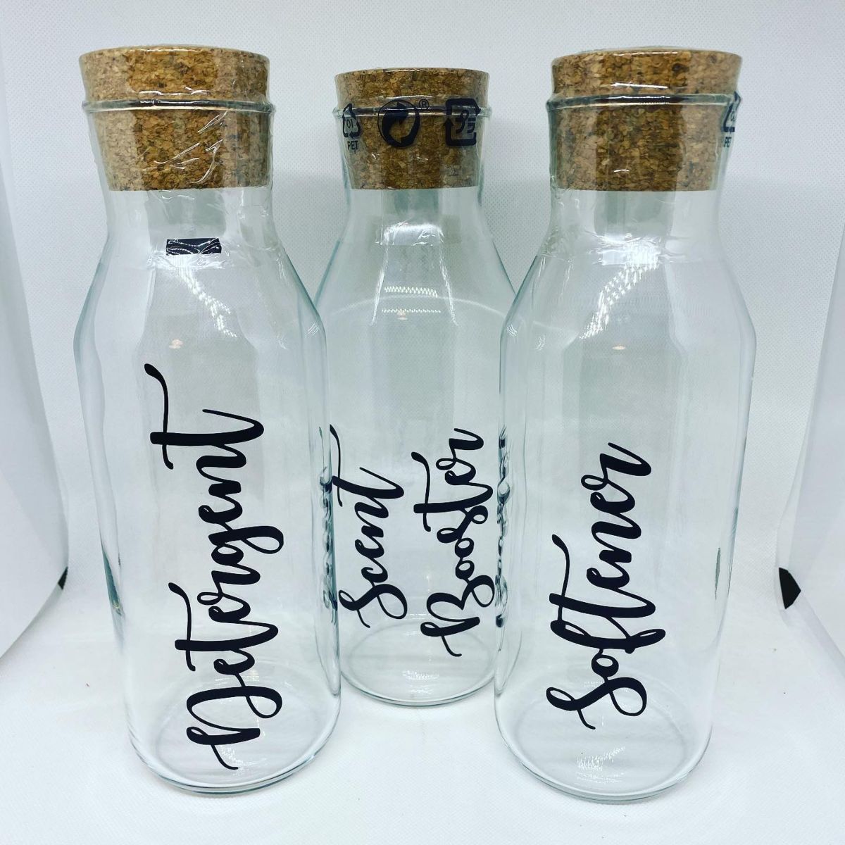 14. Glass Laundry Bottles