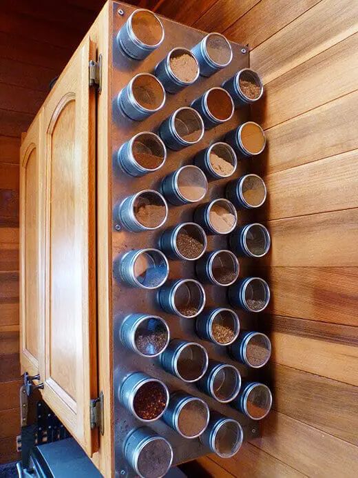 14. Magnetic Spice Rack