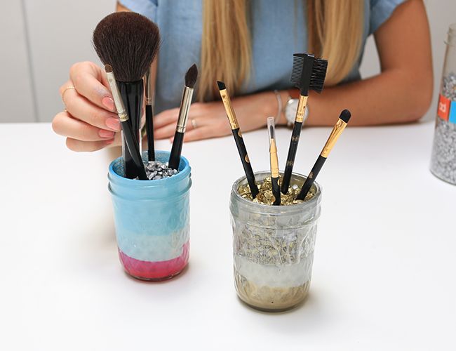 Mason Jar Makeup Brush Holder