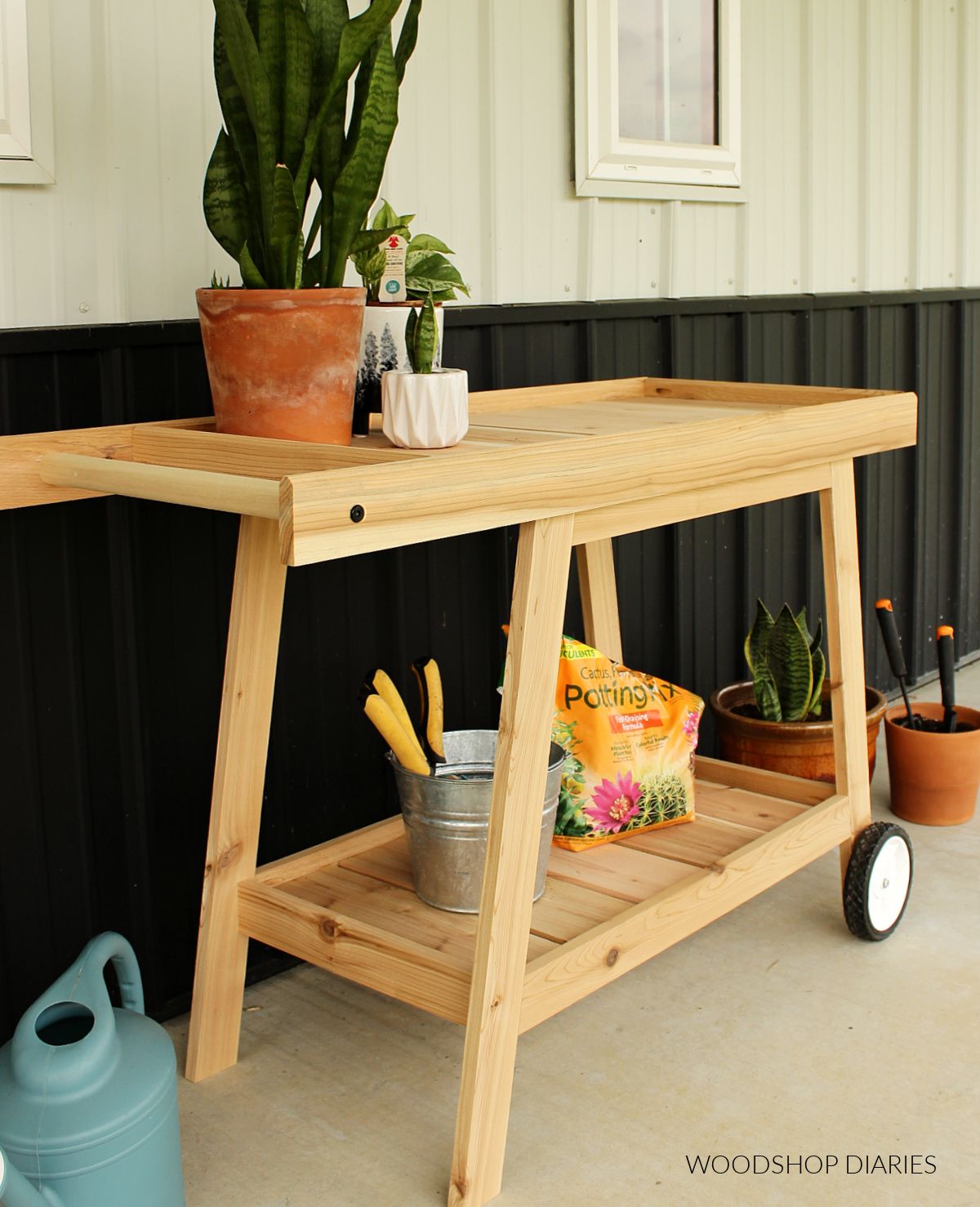 14. Potting Bench with Wheels
