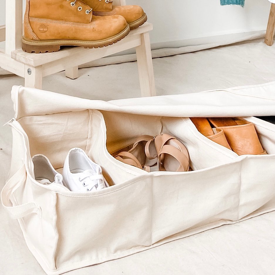 15. Canvas Shoe Storage