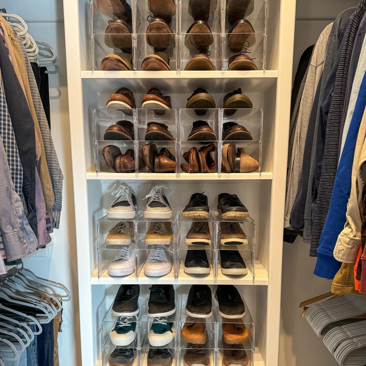17. Acrylic Stacking Shoe Bins