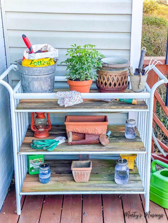 2. Upcycled Potting Bench from Changing Table