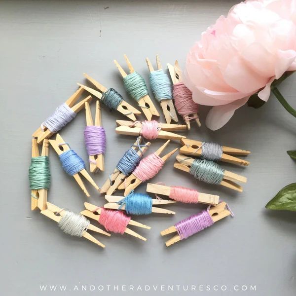 21. Embroidery Floss Clothespin Organization