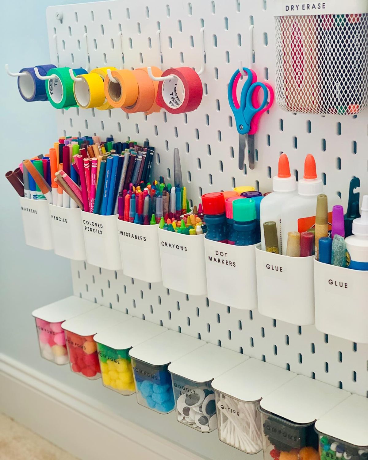 Pegboard Craft Supply Organization