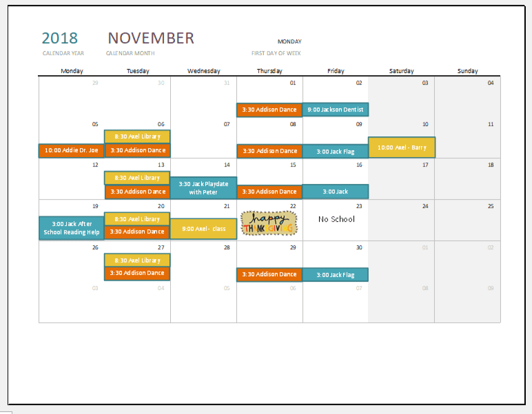 3. Family Calendar