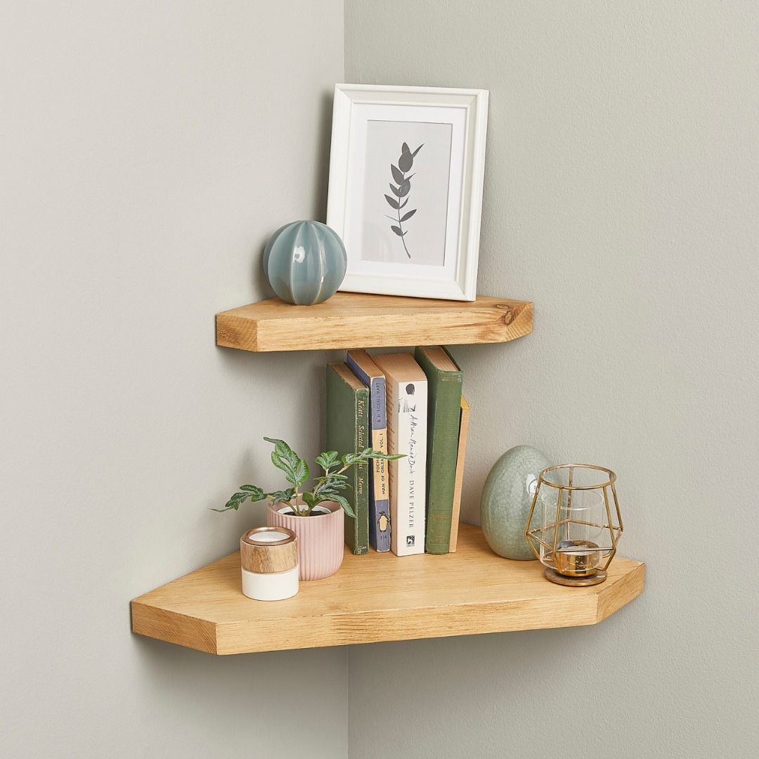 5. Wooden Corner Shelves