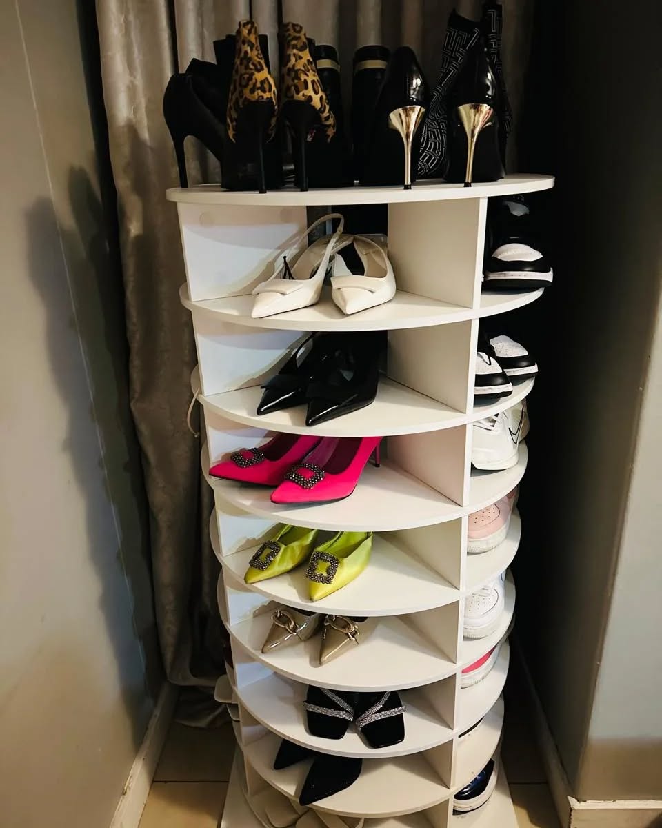 7. Rotating Shoe Rack