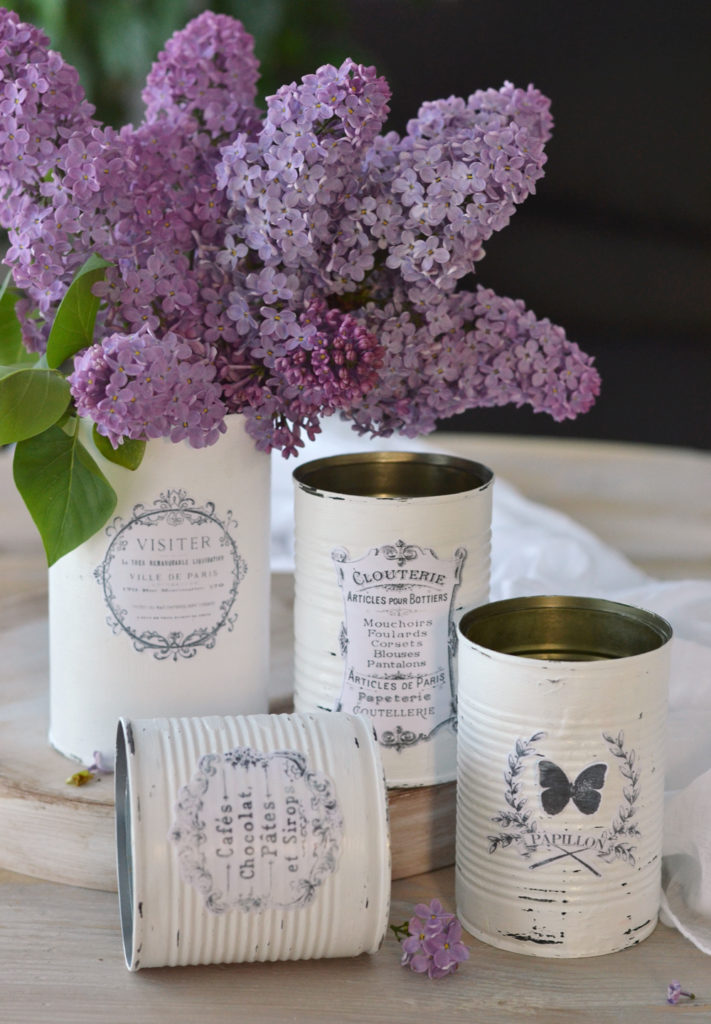 9. DIY Vintage French Tin Cans